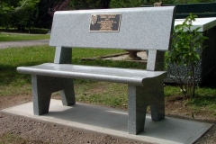 Granite Memorial Bench with Bronze Plaque, provided and installed by Kootenay Monument Installations