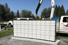 Each columbarium niche has an individual powder-coated aluminum security door, which backs the decorative granite to protect against breakage.