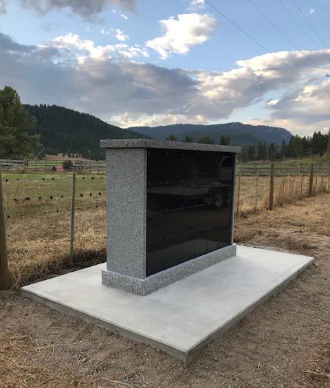 1-sided - 24 niche Custom Columbaria installed by Kootenay Monument Installations