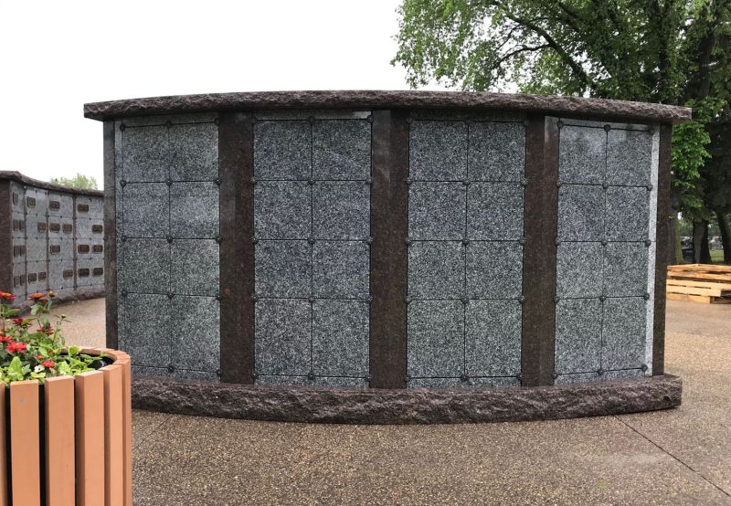 64 Niche curved Columbaria installed by Kootenay Monument