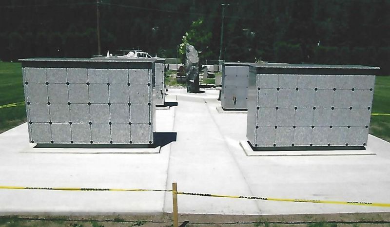 Two KMI R 48 Custom Columbaria installed by Kootenay Monument Installations as additions to an existing cemetery garden