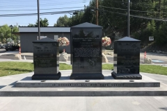 Cenotaph in downtown Kimberley, BC, provided and installed by Kootenay Monument - front view