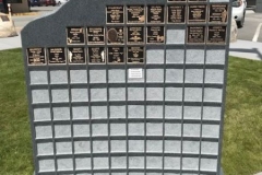 Memorial Wall adjacent to Cenotaph in downtown Kimberley, BC, provided and installed by Kootenay Monument.