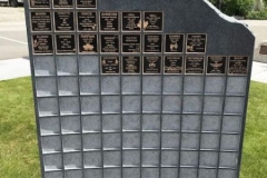 Memorial Wall adjacent to Cenotaph in downtown Kimberley, BC, provided and installed by Kootenay Monument.