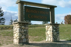 Cemetery Sign at Windermere Cemetery - provided and installed by Kootenay Monument Installations